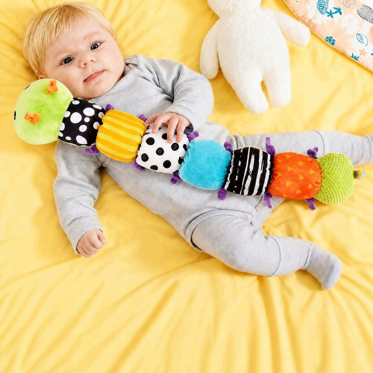 SENSORY CATERPILLAR PLUSH 60 CM TEETHER MIRROR RUSTLING BABY Brand no brand