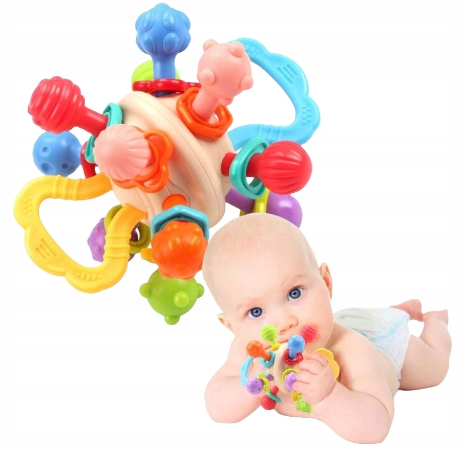 SENSORY Educational Baby Toy Teether Rattle Ball Protrusions Packaging status original