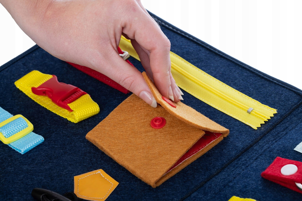 SENSORY MANIPULATION BOARD LEARNING CLOTHES AND BINDING ARTICLES Brand E-Edu