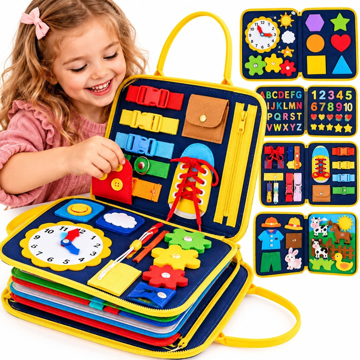 SENSORY MANIPULATION BOARD MONTESSORI EDUCATIONAL BOOK 8 PAGES