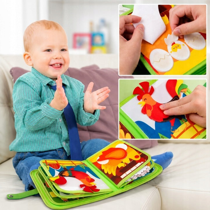 SENSORY MANIPULATION TOY EDUCATIONAL BOOK MONTESSORI FARM Manufacturer code DA527A KSIĄŻECZKA MANIPULACYJNA
