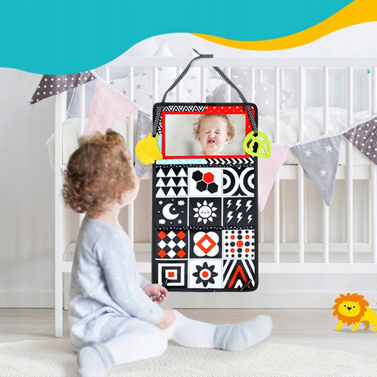 SENSORY MAT FOLDING WITH MIRROR BABY BOOK MIRROR Kid's age 0+