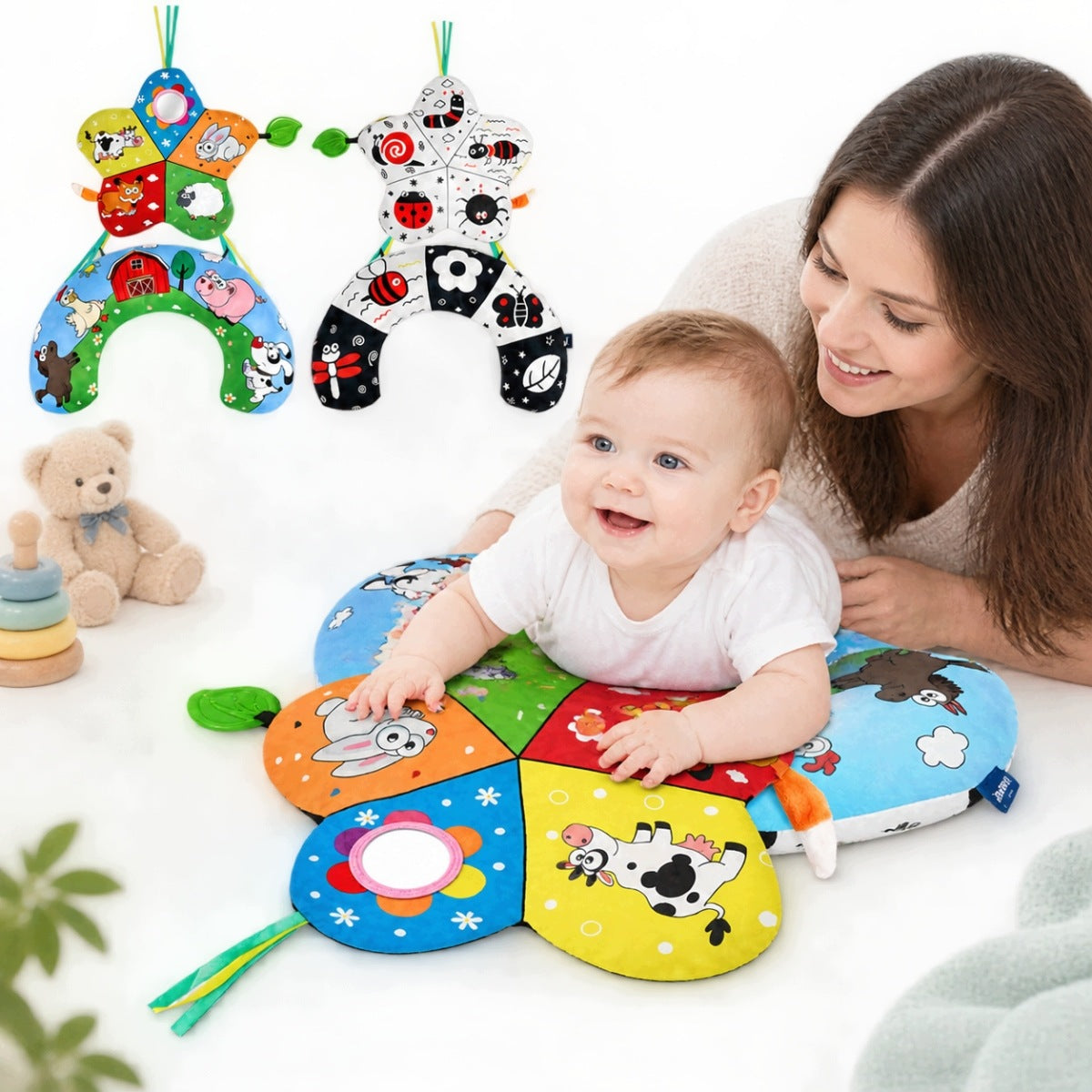 SENSORY PILLOW FOR LYING ON THE TUMMY FOR INFANT DEVELOPMENT EXERCISES