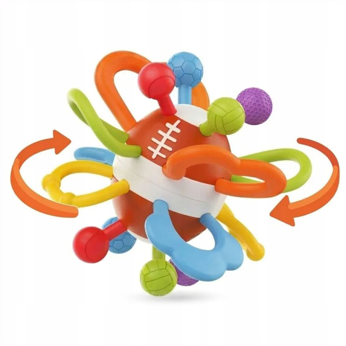 SENSORY RATTLE FOR BABIES CHILDREN 2in1 TEETHER SPIRAL COLORFUL Packaging status original