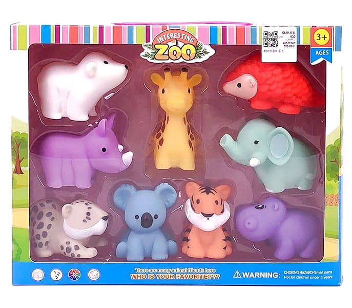 SENSORY SQUEAKERS ANIMALS FOR BATH WATER COLORFUL ZOO SAFARI