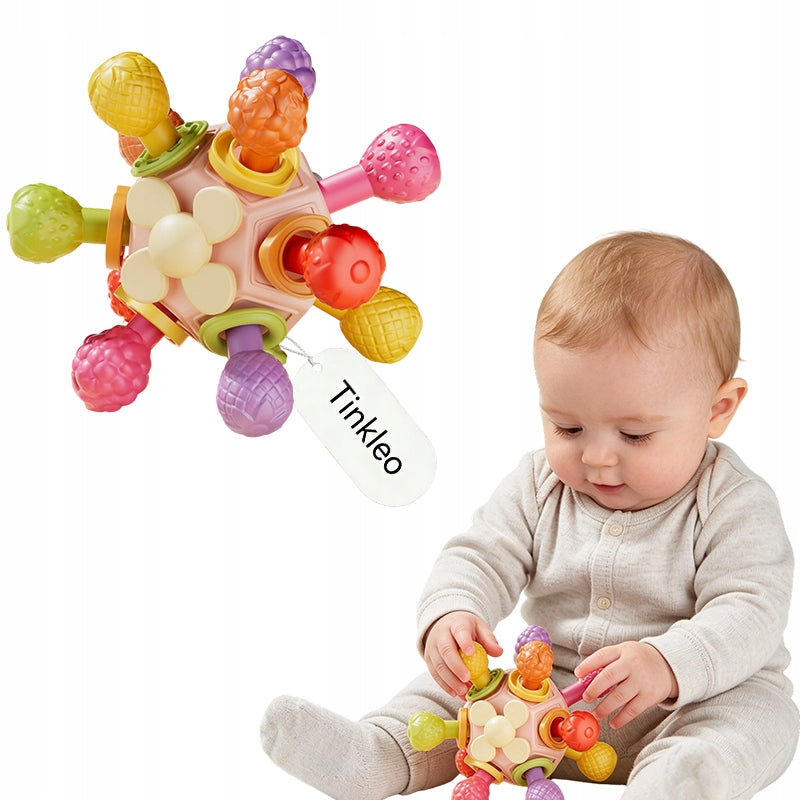 SENSORY TOY COLORFUL TEETHER RATTLE BALL TABS