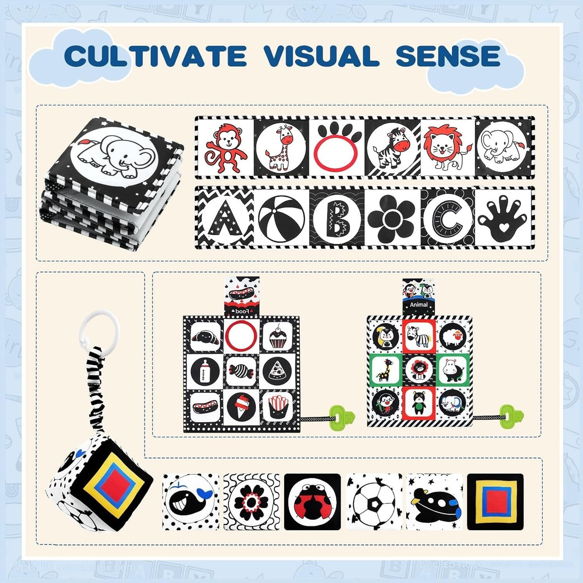 SENSORY TOY FOR BABIES 0-12 MONTHS BLACK AND WHITE CARD GIFT Brand no brand