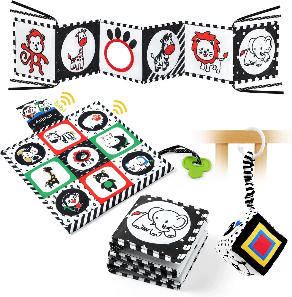SENSORY TOY FOR BABIES 0-12 MONTHS BLACK AND WHITE CARD GIFT