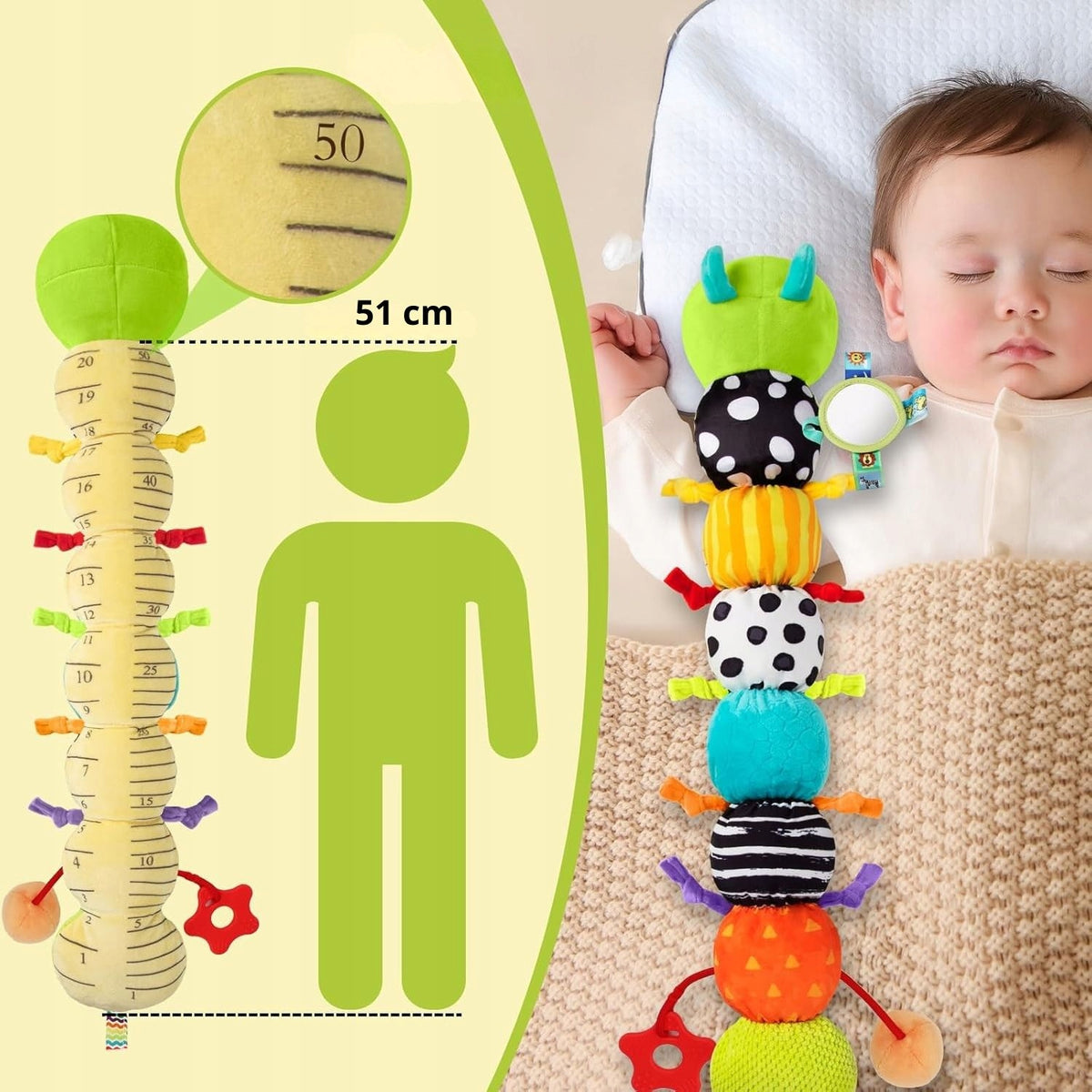 SENSORY TOY FOR BABIES MUSIC CATERPILLAR PLUSH ANTI-STRESS Brand Magical