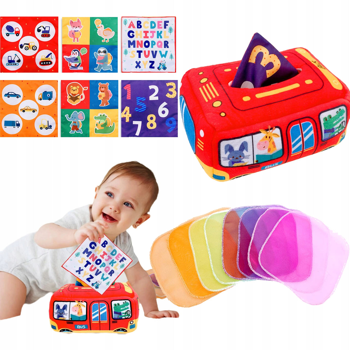 SENSORY TOY PULL WIPES MONTESSORI SORTER BOX