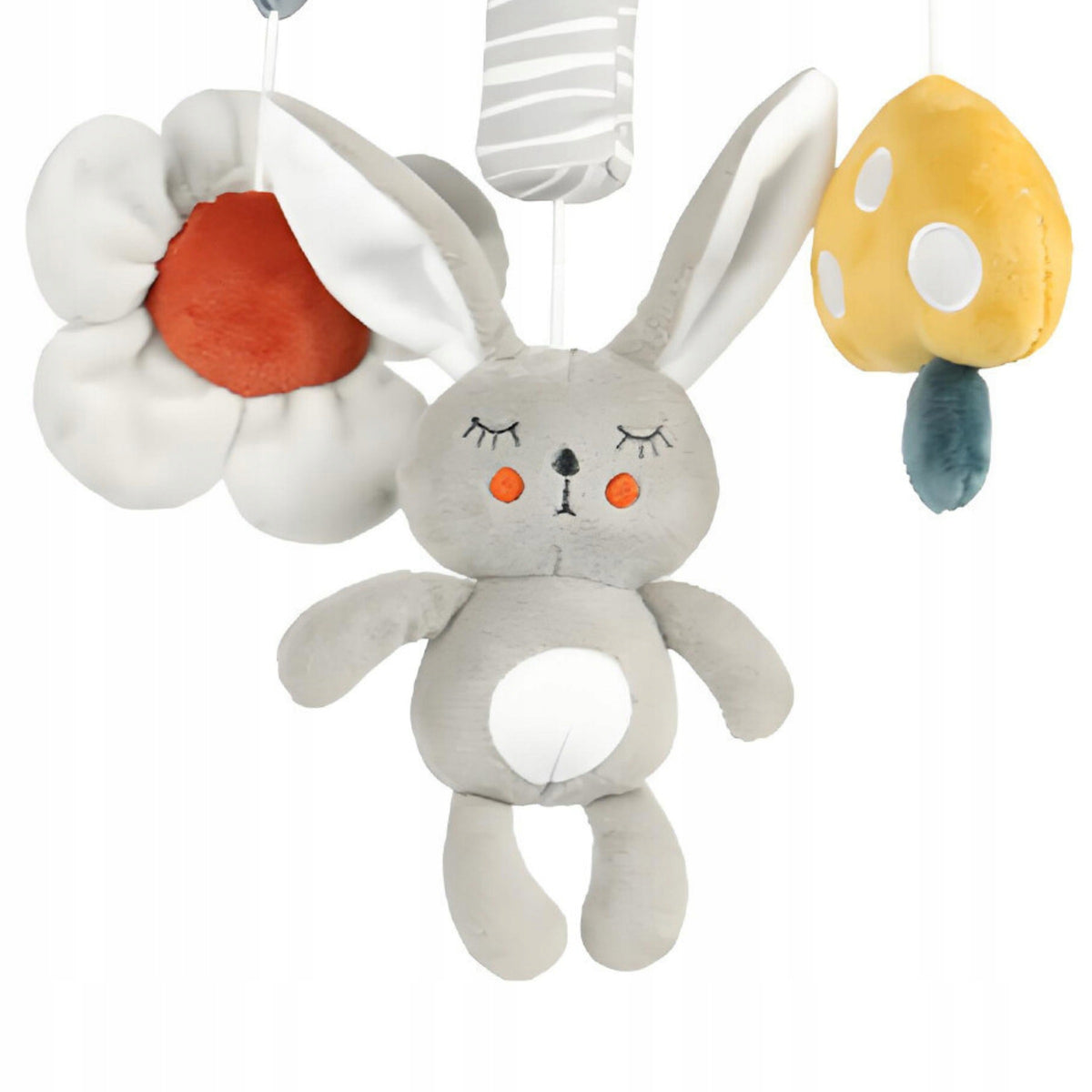 SENSORY TOY RABBIT for children for stroller car bed Aga4Kids Kind toy bars
