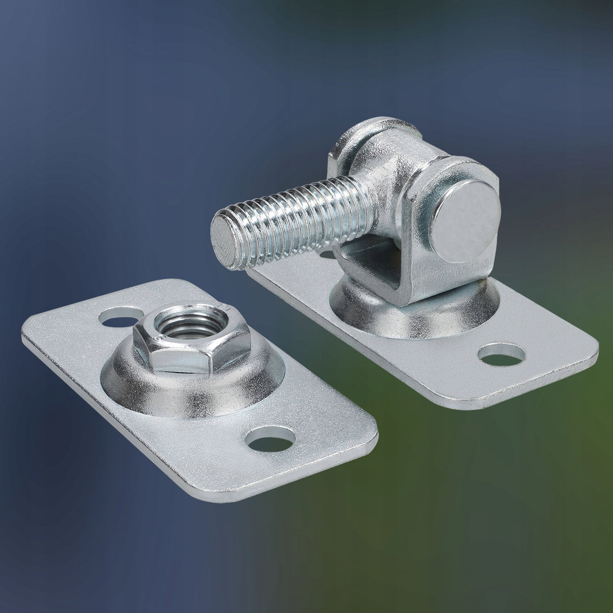 SET 2X DOUBLE-SIDED HINGE M12 ADJUSTABLE SCREW PLATE FOR GATES Brand Kotarbau