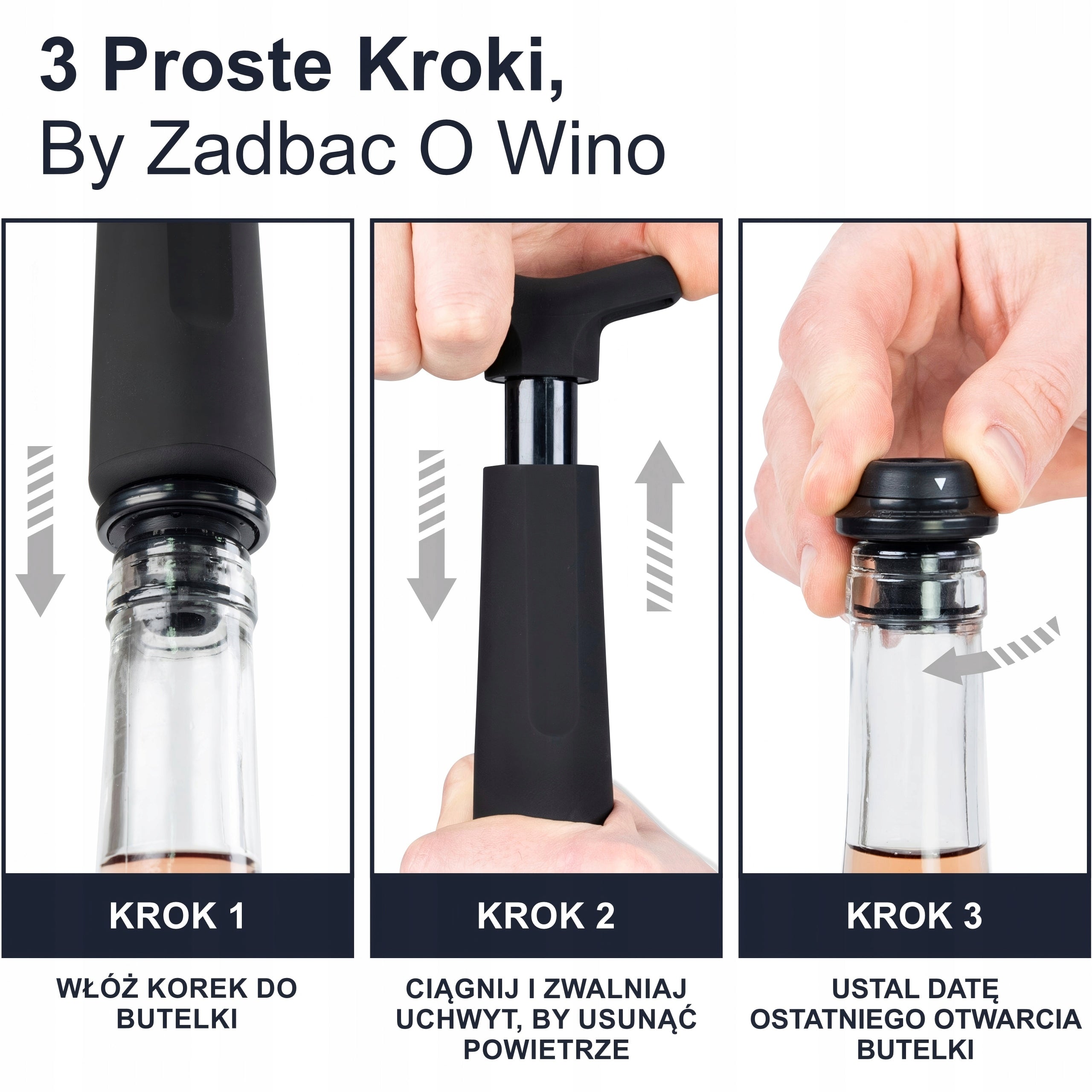 SET 5IN1 Pompa Próżniowa Do Wina z 4 Korkami Wine Champagne Vacuum Pump Packaging status original