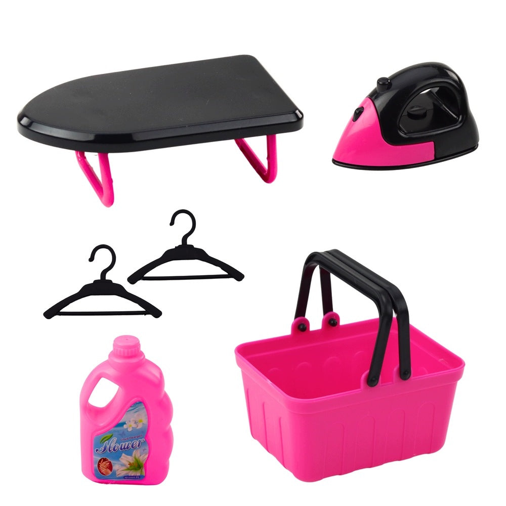 SET AGD INTERACTIVE WASHING MACHINE LIGHT SOUNDS ACCESSORIES TOY PINK Brand LEAN Toys
