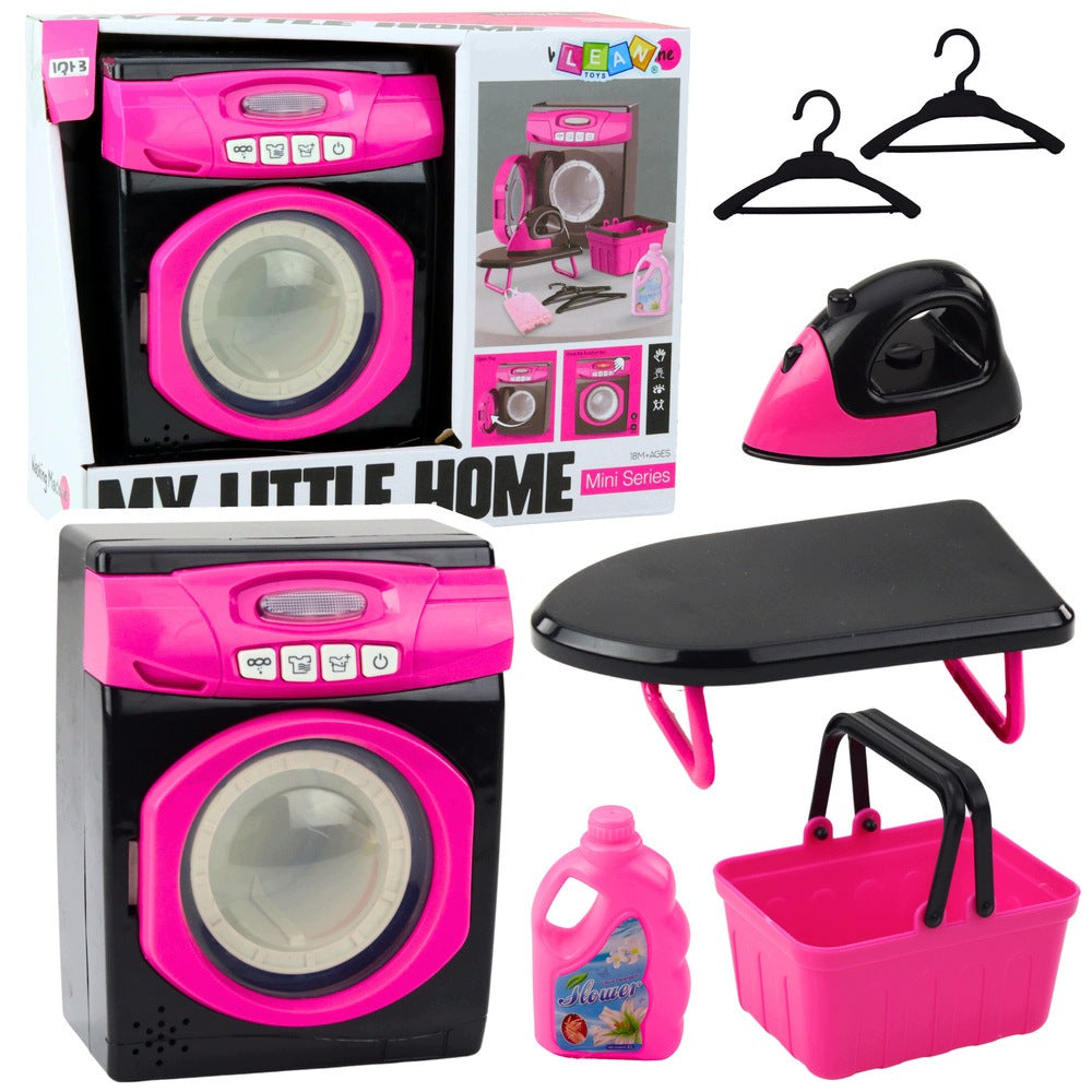 SET AGD INTERACTIVE WASHING MACHINE LIGHT SOUNDS ACCESSORIES TOY PINK