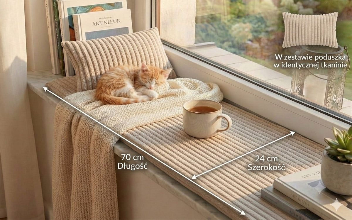 SET. Bed Mat for Cat Dog 70x24x3cm For window sill .PREMIUM + pillow