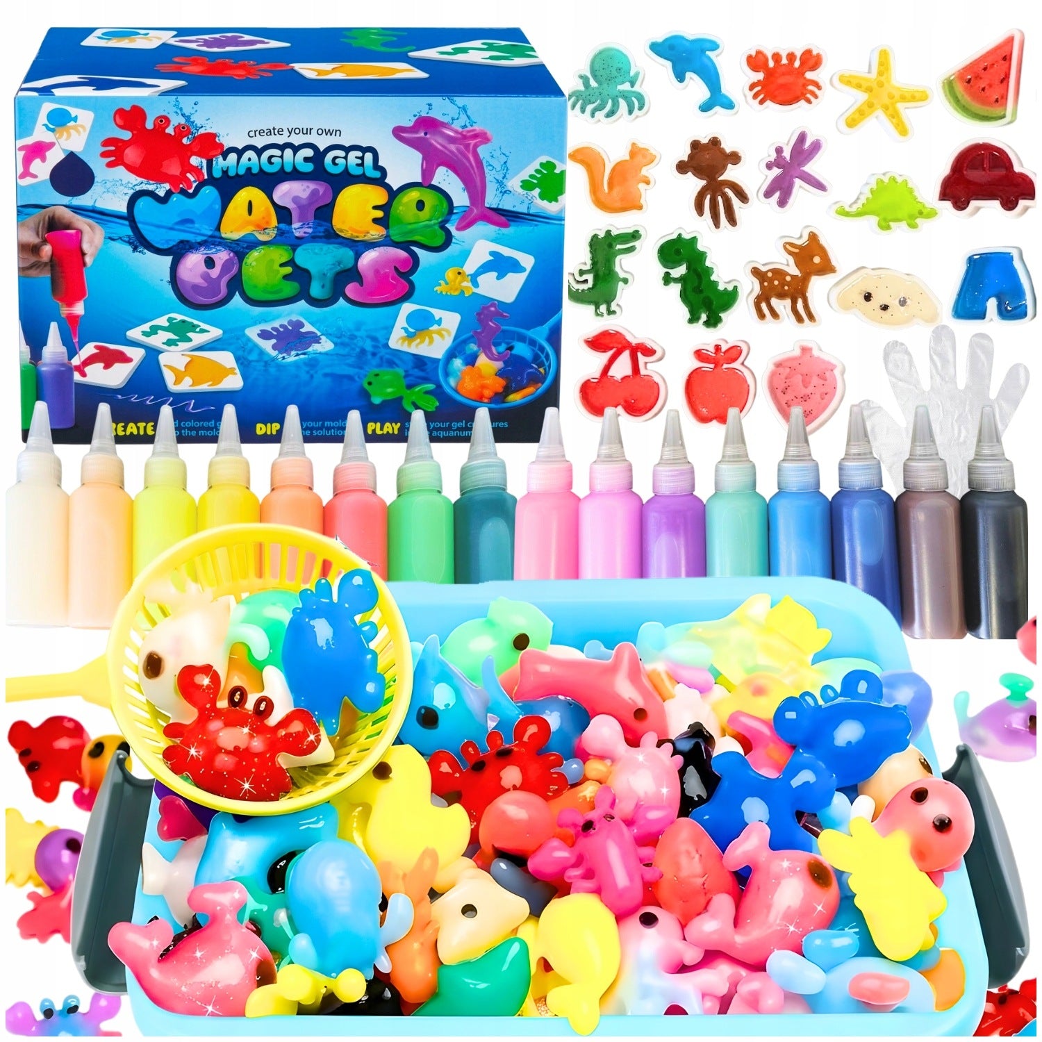 SET CREATIVE CHILDREN EDUCATIONAL DIY GEL MAGIC WATER FIGURINES COLORS