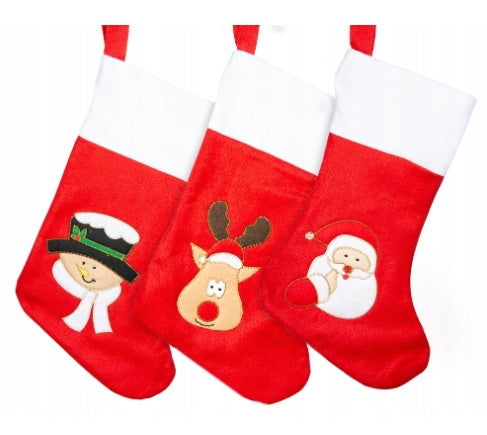 SET Christmas socks shoes for gifts red XXL, 3 pieces