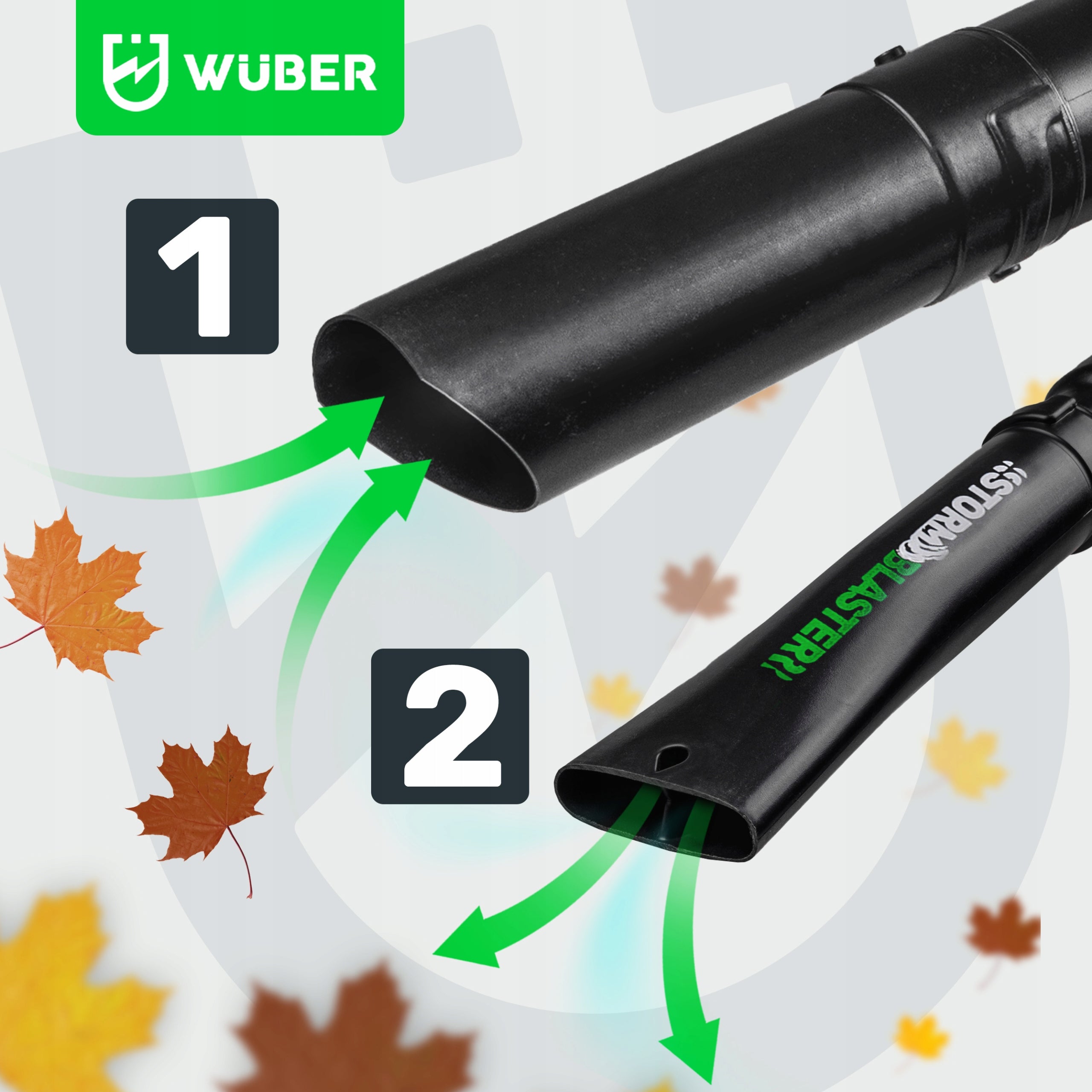 SET DIESEL LEAF BLOWER 750W BAG 50L + OIL GARDEN SHREDDER Brand Wuber