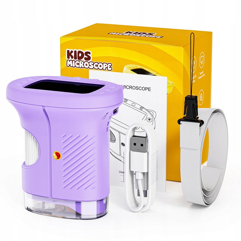 SET DIGITAL MICROSCOPE LED HD KIDS 1000X EDUCATIONAL POCKET USB