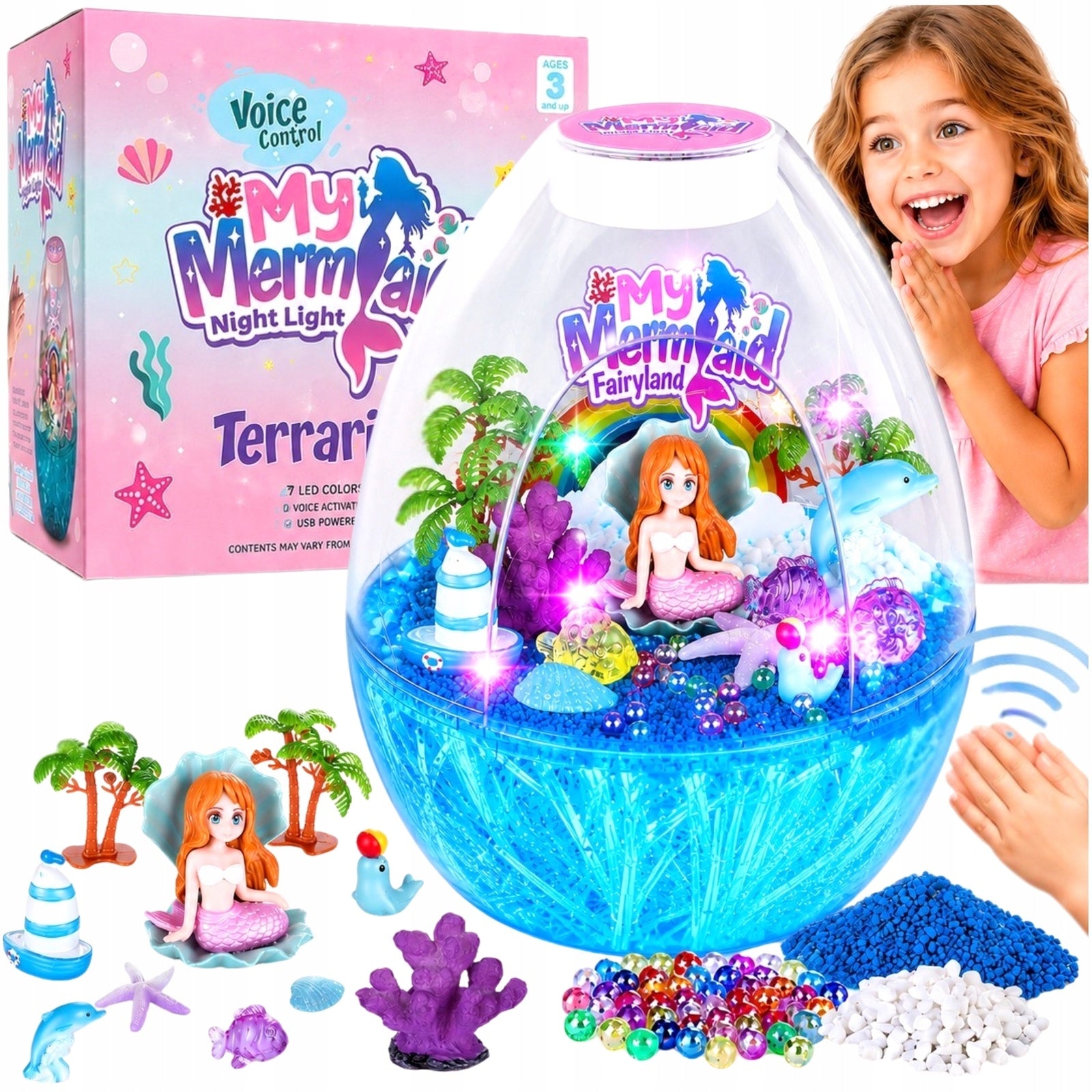 SET DIY MERMAID CREATIVE MAGIC TERRARIUM BALL BACKLIGHT LAMP L