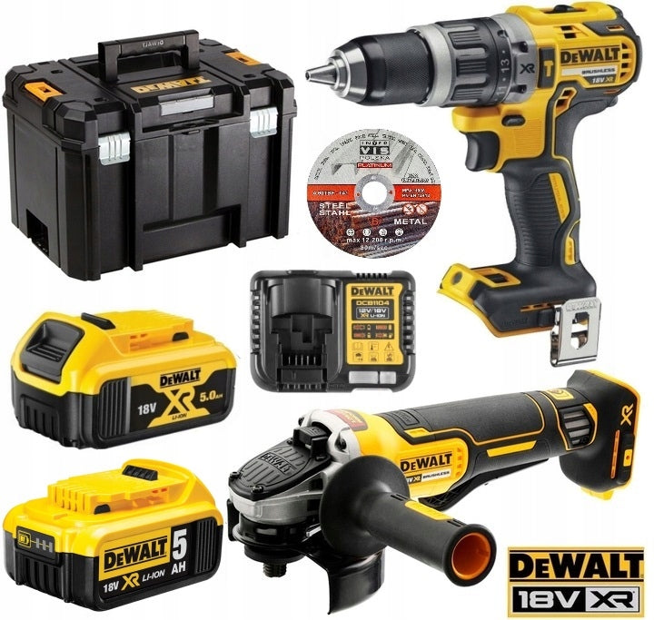 SET DeWALT XR 18V DCD796+ DCG405+ 2x DCB184+ DCB1104+ TSTAK VI+ DISCS