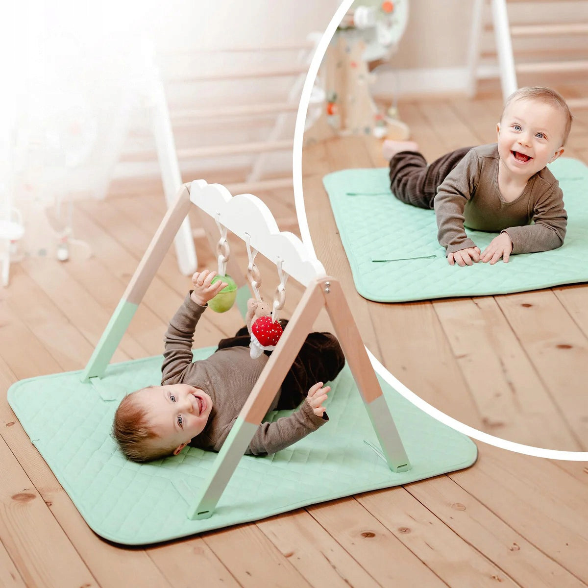 SET EDUCATIONAL GYMNASTIC STAND FOR CHILDREN BABIES BABY GYM WITH MAT EAN (GTIN) 5906306610910