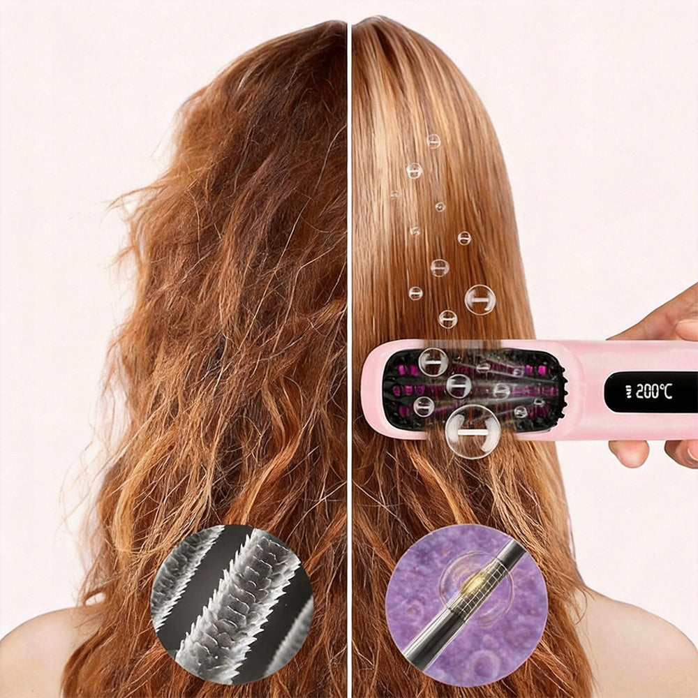 SET ELECTRIC HAIR STRAIGHTENER LIGHT BRUSH STRAIGHTENING GIFT Brand no brand