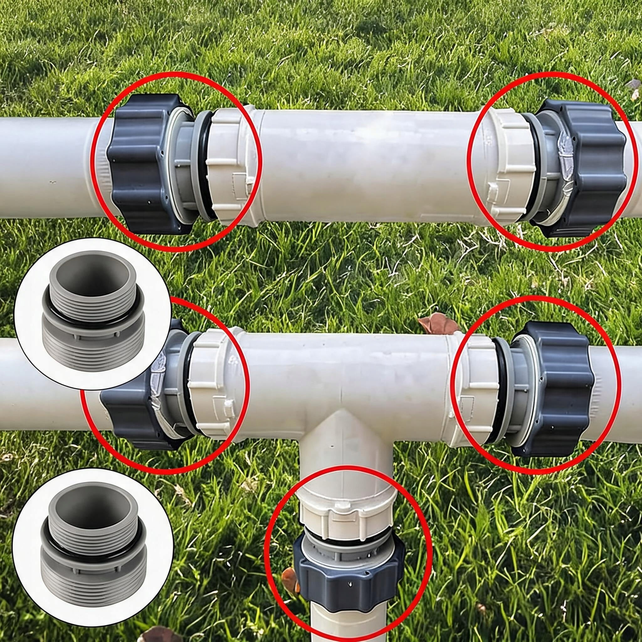 SET FITTING CONNECTOR FOR POOL PIPE HOSE 40MM 1.5 INCH HOSE ADAPTER Manufacturer Coil