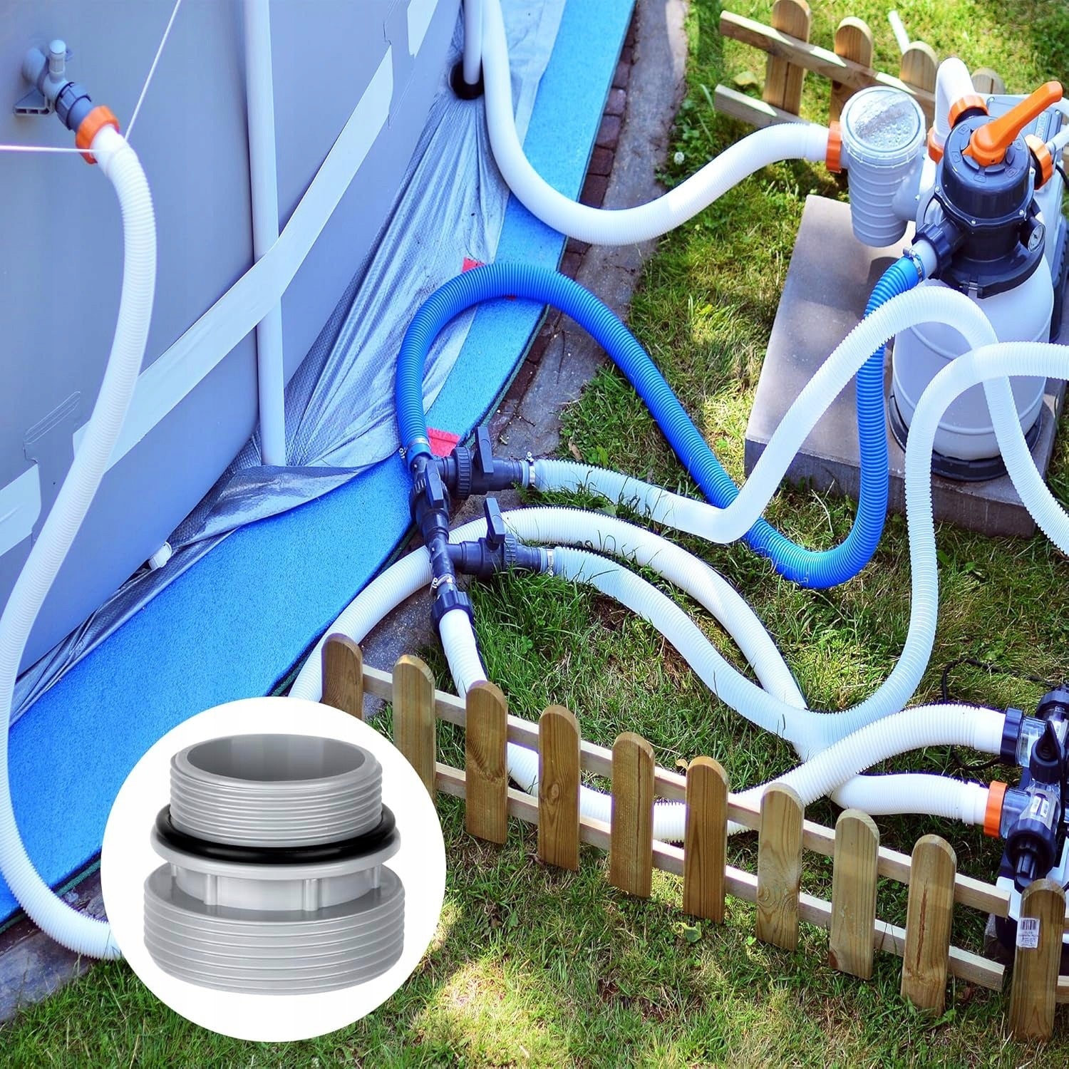 SET FITTING CONNECTOR FOR POOL PIPE HOSE 40MM 1.5 INCH HOSE ADAPTER Manufacturer code BEDEE