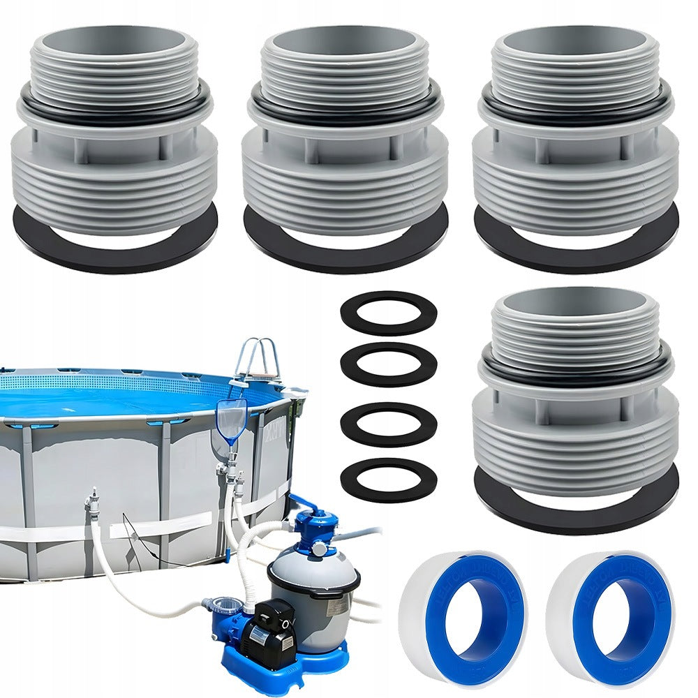 SET FITTING CONNECTOR FOR POOL PIPE HOSE 40MM 1.5 INCH HOSE ADAPTER