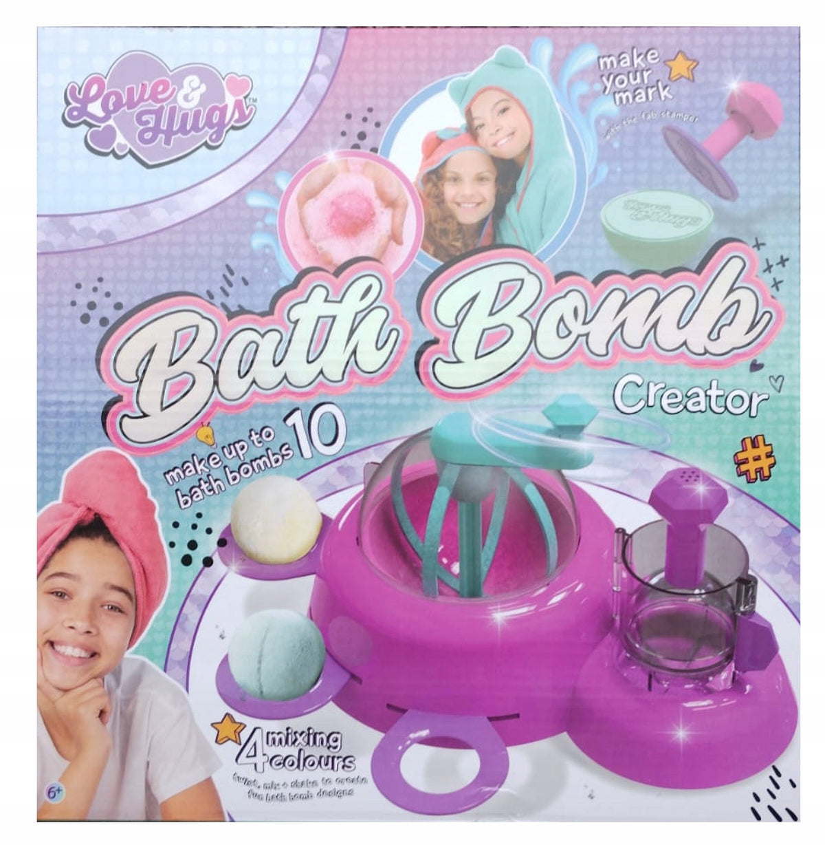 SET FOR CREATING BATH BALLS MIXER LARGE SET OF 10 BALLS 4 MIX COLORS Packaging status original