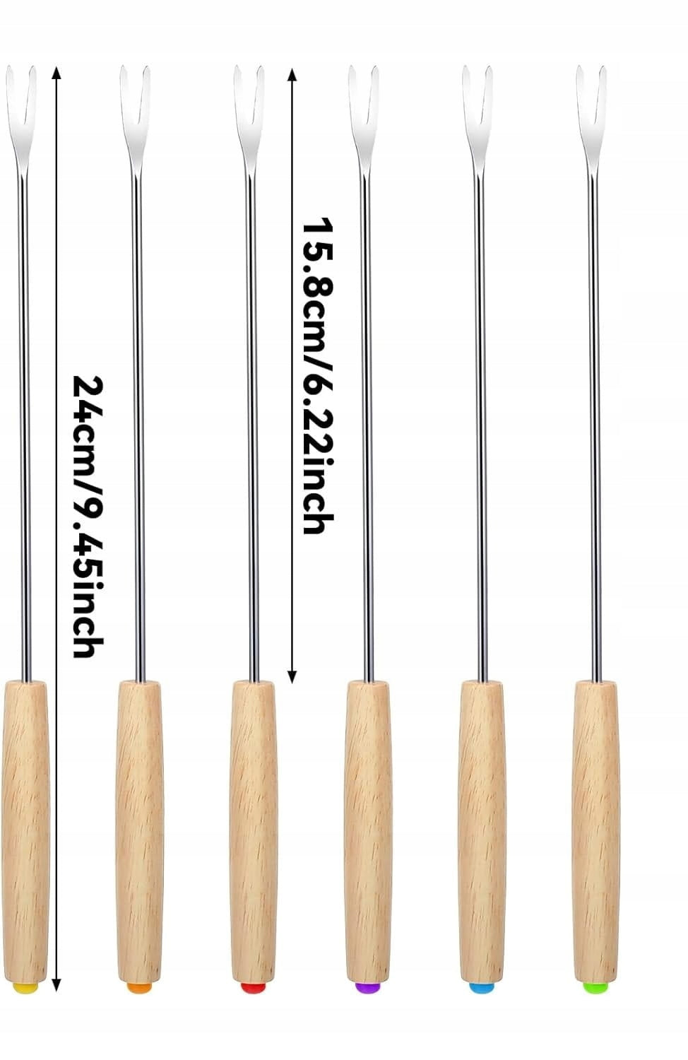 SET FOR FONDUE FORKS 6PCS STAINLESS STEEL FORKS WITH HANDLE Brand no brand