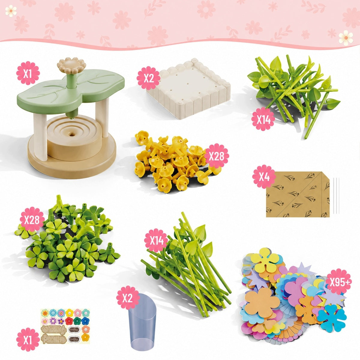 SET FOR MAKING FLOWERS AND BOUQUETS 189 EL. SET OF CREATINE GIFT Manufacturer code ZESTAW KREATYWNY DO ROBIENIA BUKIETÓW