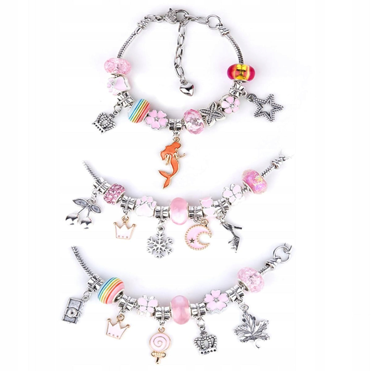 SET FOR MAKING JEWELRY BRACELETS CHARMS BEADS UNICORN CHILDREN Packaging status original