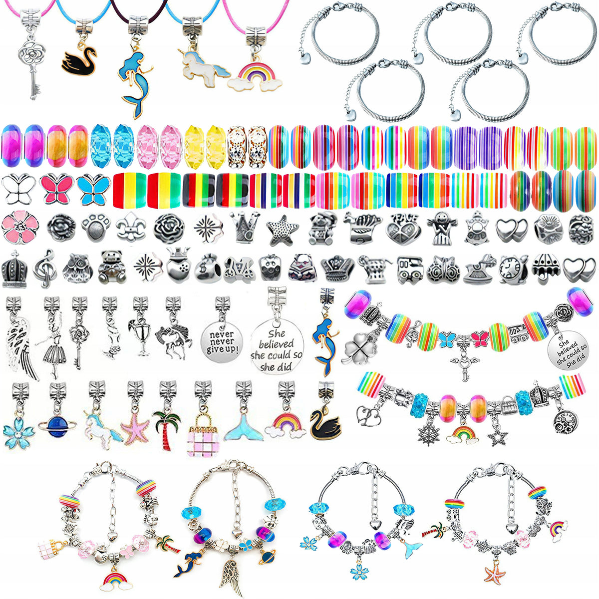 SET FOR MAKING JEWELRY BRACELETS NECKLACES GIFT DIY CREATIVE