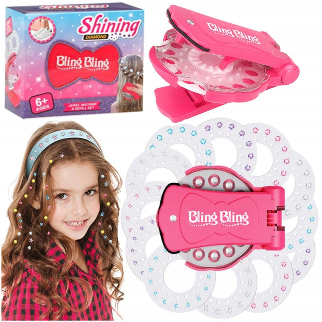 SET FOR MAKING JEWELRY FOR HAIR MACHINE FOR DECORATING SEQUINS GIFT