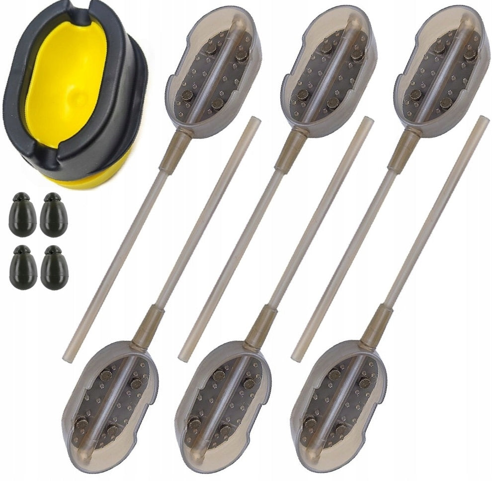 SET FOR METHOD BASKETS WITH SHUTTLECOCK PELLET 30 GR - 6 PCS + MOLD + CONNECTORS
