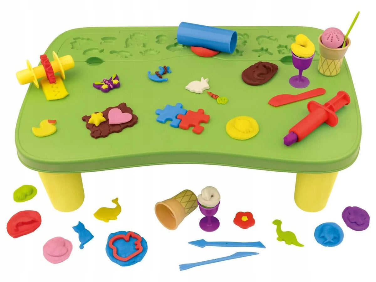 SET FOR PLAYING WITH DOUGH MODELIN TABLE AND MOLDS 42 ELEMENTS PLAYTIVE