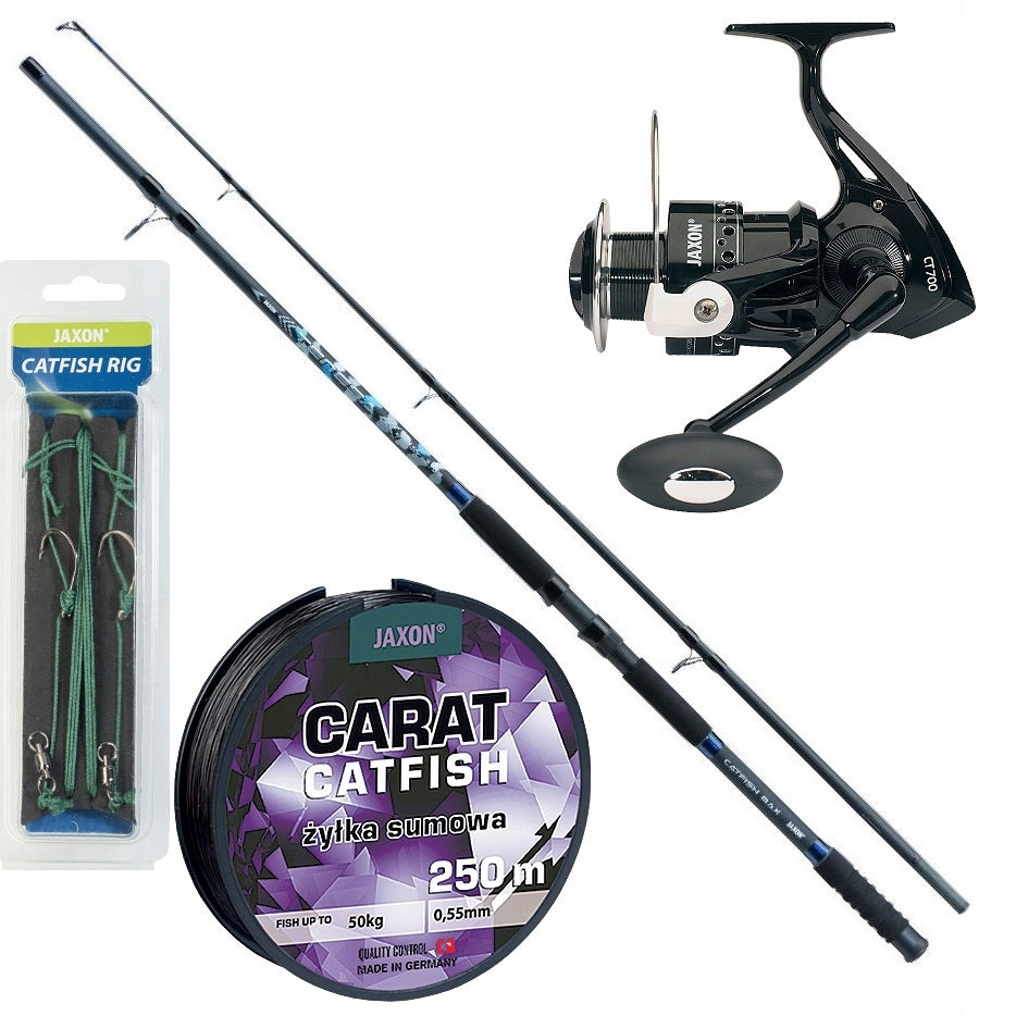 SET FOR SUM JAXON TENESA ROD 300 CM REEL FISHING LINE RIGS