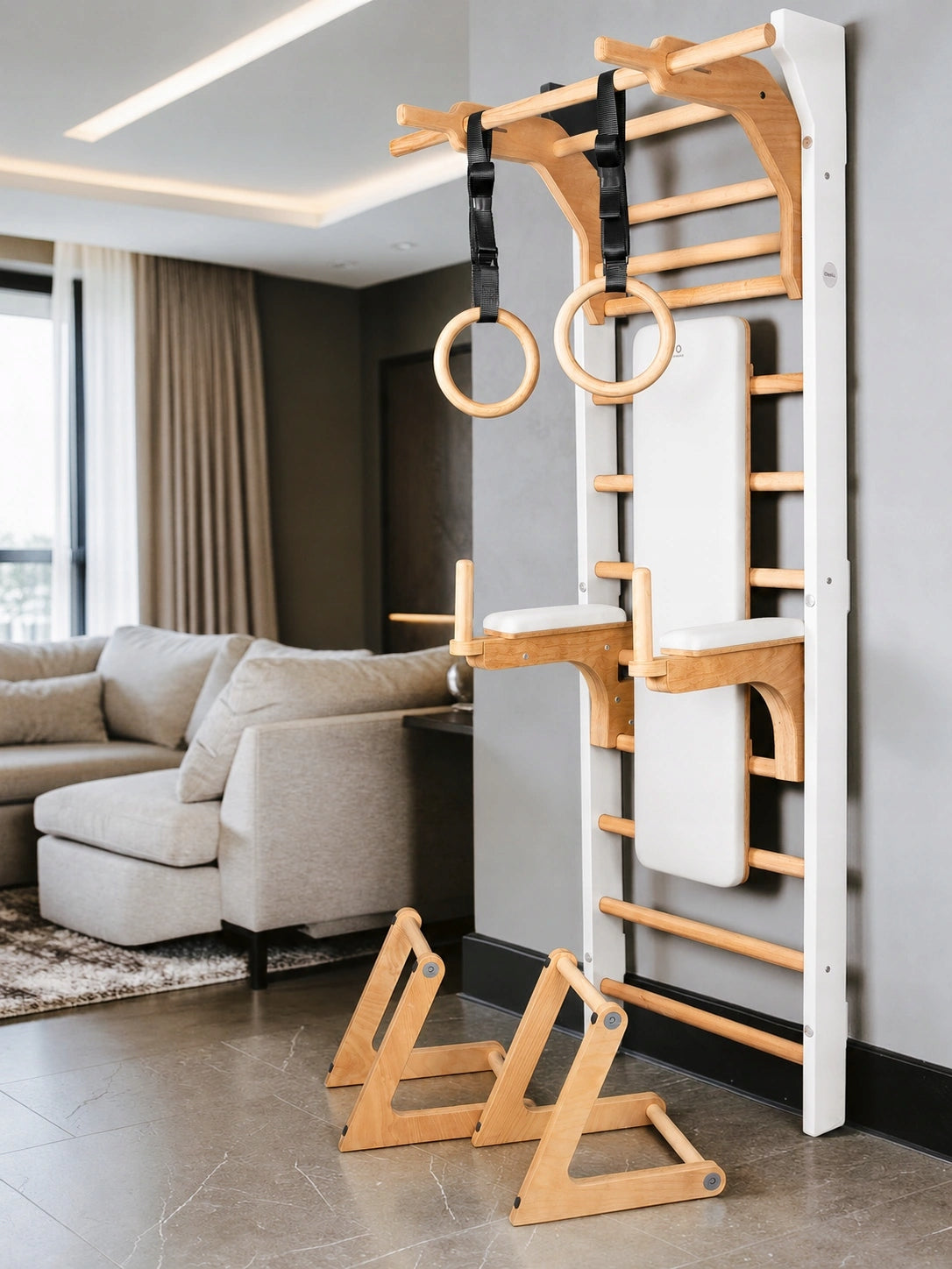 SET Gymnastic ladder PREMIUM ONMAX NORD 230cm + LUXO STATION white Packaging status original