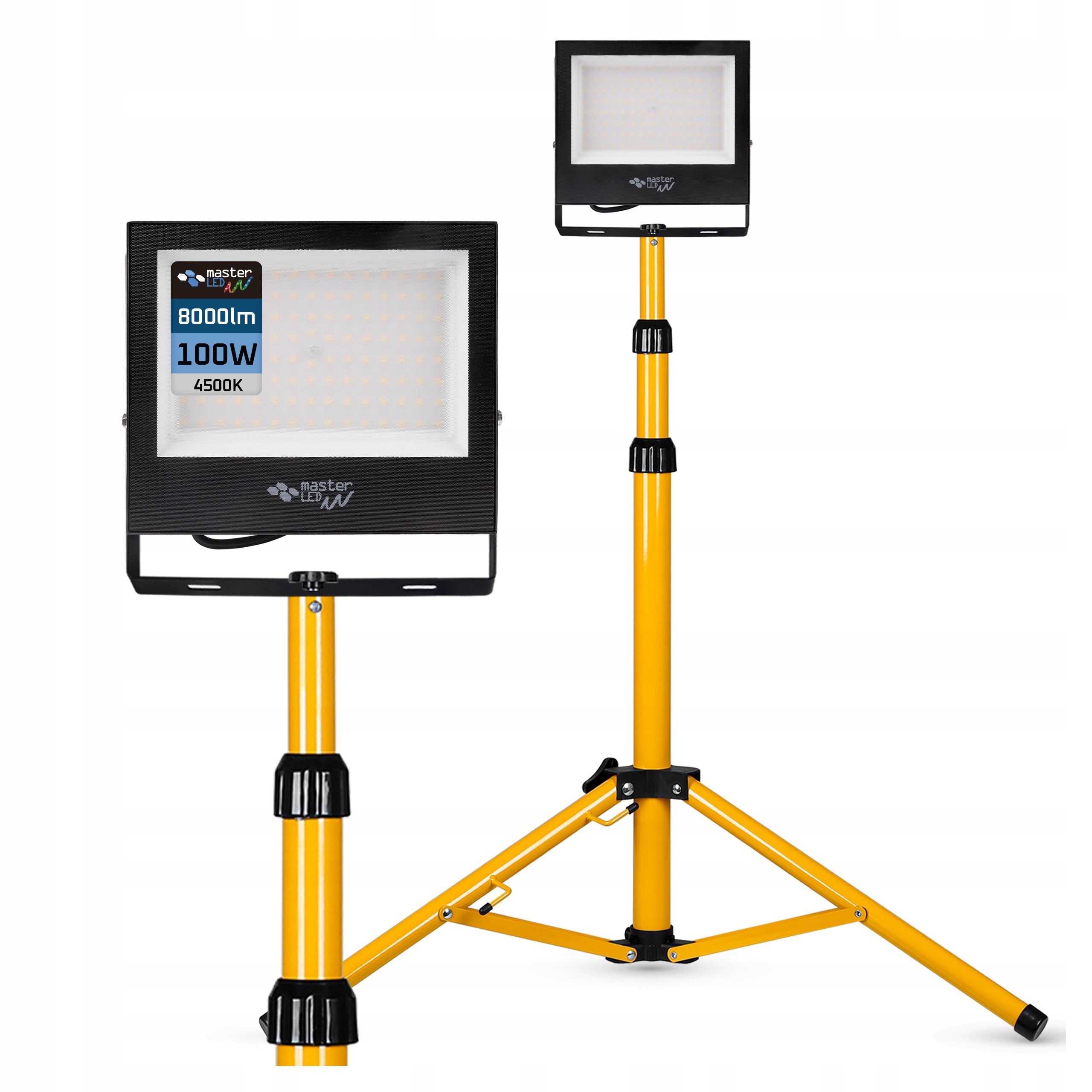 SET HALOGEN LED lamp 100W floodlight working TRIPOD 4500K reflector