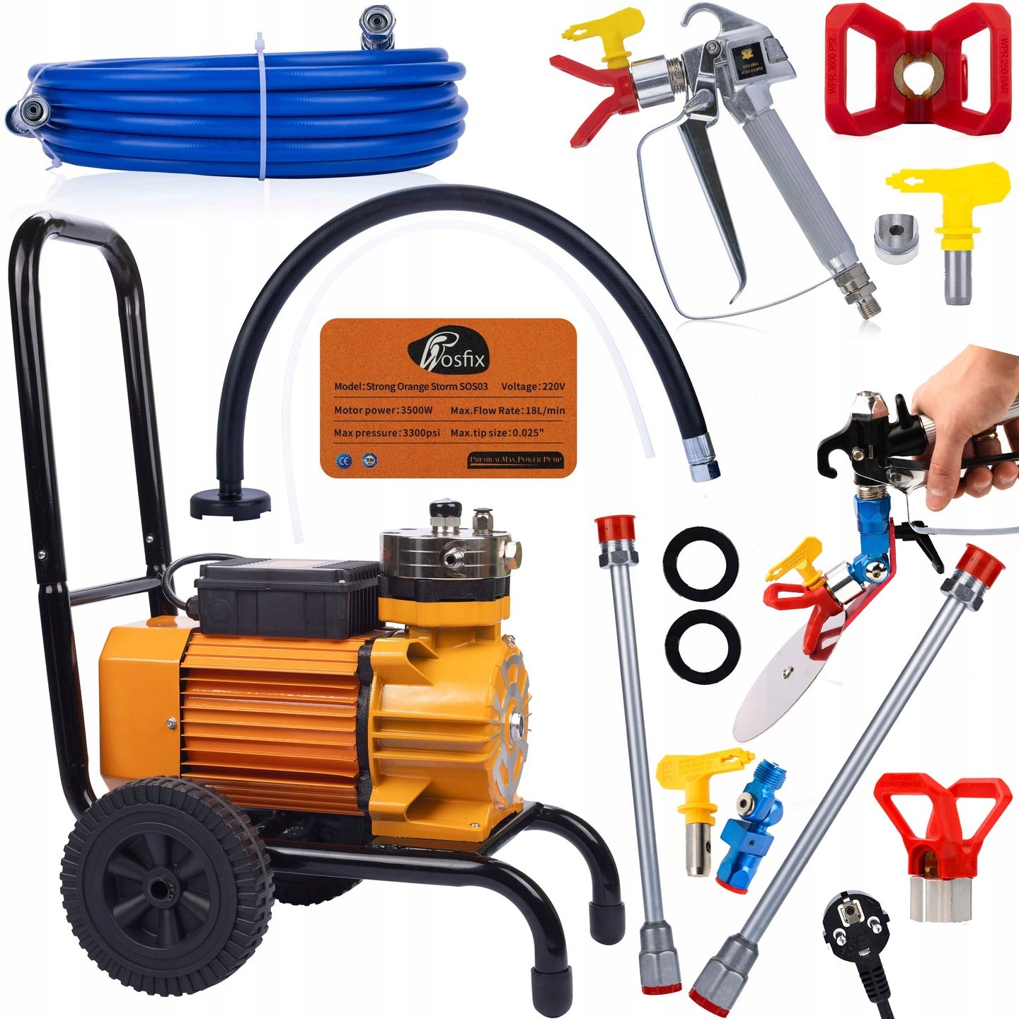 SET HYDRODYNAMIC AGGREGATE SBS03 3500W FOR PAINTING WITH LANCE 50CM PRO