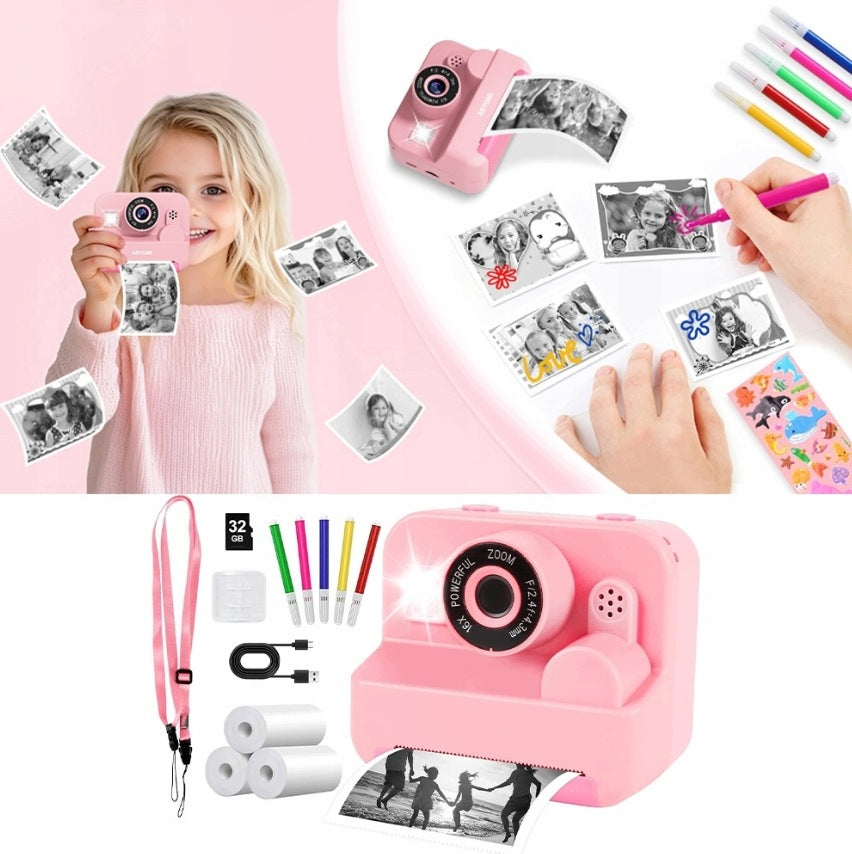SET INSTANT DIGITAL CAMERA WITH THERMAL PRINTER FOR CHILDREN ROLLER Brand no brand