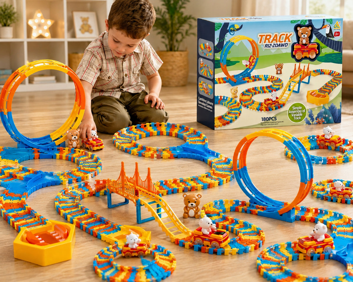 SET INTERACTIVE RACING TRACK CAR BUILDING BLOCKS 180EL Manufacturer code ZABAWKA PREZENT NA URODZINY NA DZIEŃ DZIECKA