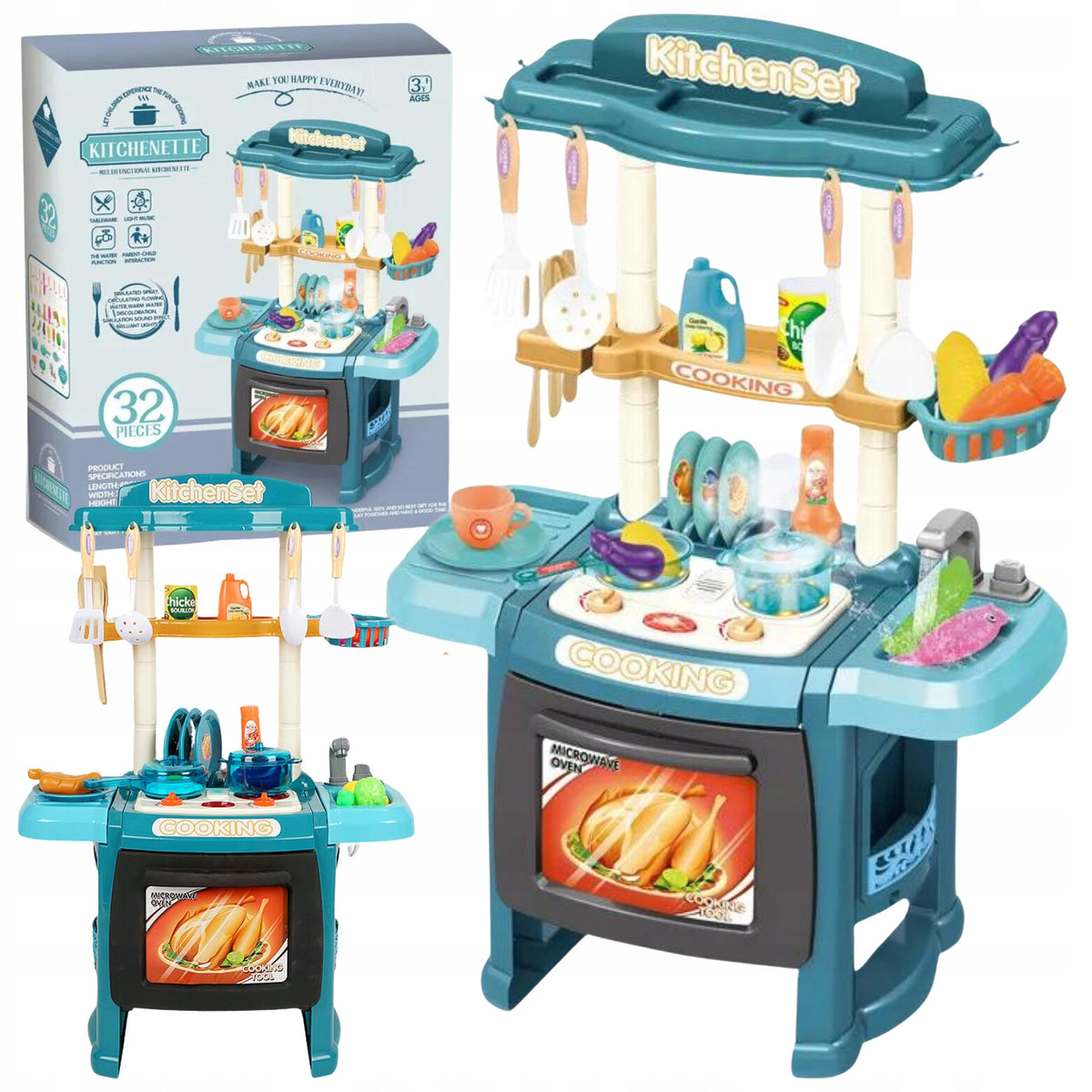 SET KITCHEN INTERACTIVE KITCHEN TABLE SINK BURNERS SOUND EFFECTS