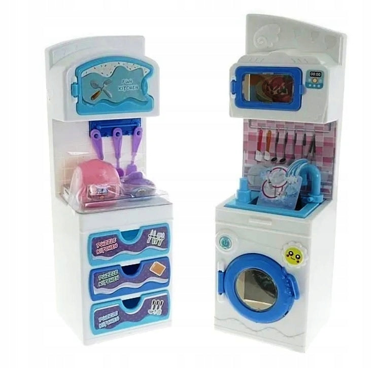 SET MINI KITCHEN WASHING MACHINE MICROWAVE 1498