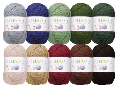 SET OF 10 KNITTING WOOLS acrylic for home gift included new Brand no brand