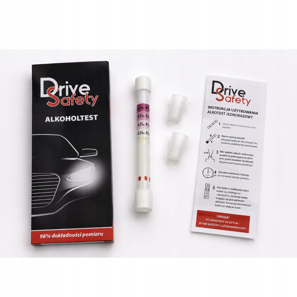 SET OF 10 PIECES BREATHALYZER DISPOSABLE ALCOHOL TEST CERTIFIED CAR TEST Packaging status original