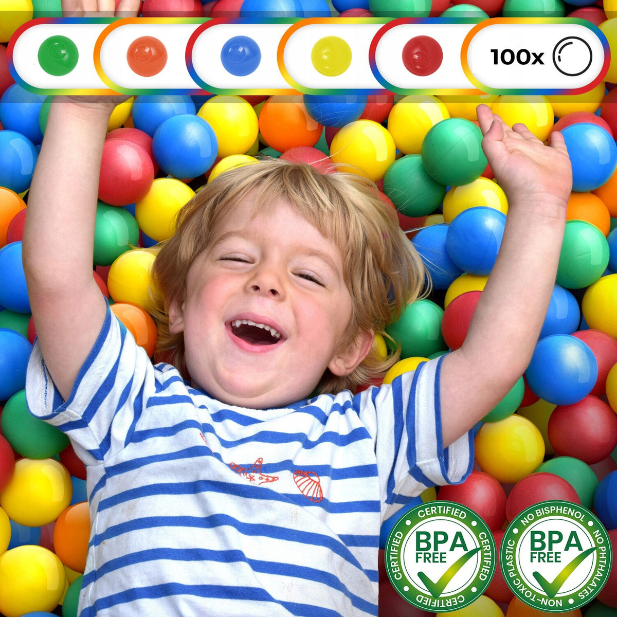 SET OF 100 PCS COLORFUL BALLS PLASTIC BALLS FOR POOL PLAY